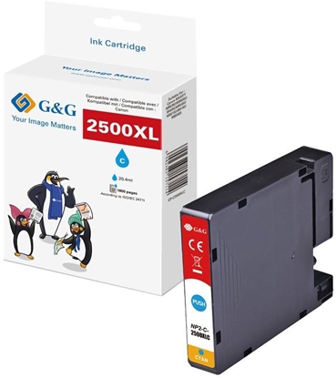 Изображение Tusz G&G wkad do drukarki kompatybilny z Canon PGI-2500XLC