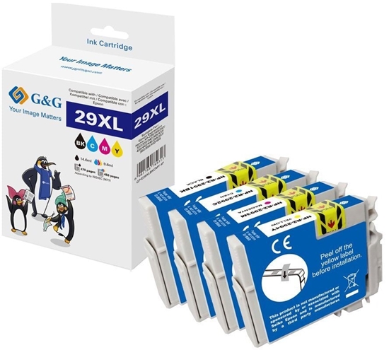 Изображение Tusz G&G XL-kartride zestaw 4 sztuk do Epson BK/C/M/Y