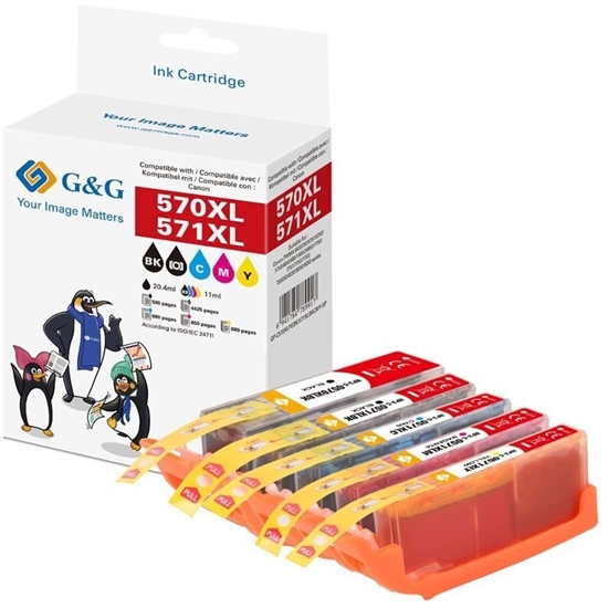 Изображение Tusz G&G XL-kartride zestaw 5 dla Canon PGI-570XL/ CLI-571