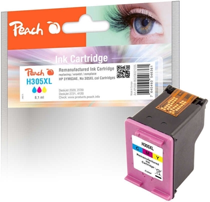 Изображение Tusz Peach H305XL wkad z tuszem 1 szt. zamiennik Wysoka (XL) wydajno Cyjan, Purpurowy, óty