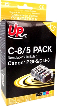 Attēls no Tusz UPrint Tusz C-8/5 PACK / CLI8 2x Black, 1x Cyan, 1x Magentam 1x Yellow