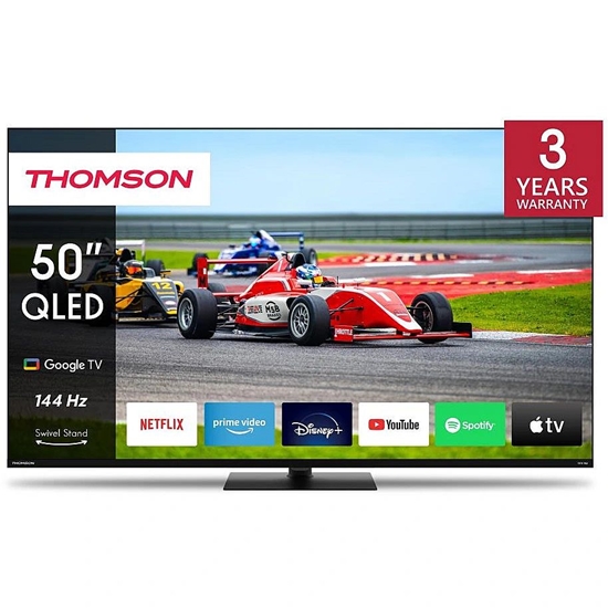 Изображение TV Set|THOMSON|50"|4K/Smart|QLED|3840x2160|Wireless LAN|Bluetooth|Google TV|Black|50QG7C14