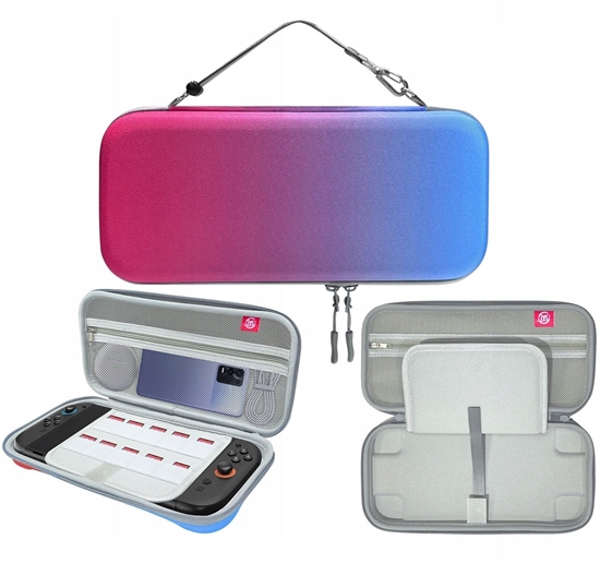 Изображение Twardy Sztywny Pokrowiec Futera Etui Walizka Case Do Nintendo Switch 2 Ns2 / Jys-ns2283 / Niebiesko - Czerwony