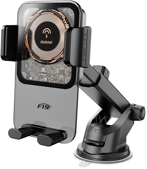 Изображение Uchwyt samochodowy Dudao F19 zaciskowy z adowark indukcyjn 15W - czarny