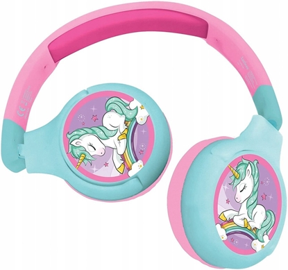 Picture of Unicorn 2 in 1 Bluetooth® and Wired comfort foldable Headphones with kids safe volume