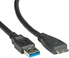 Изображение USB 3.2 Gen1 kabelis  A-microB, M/M, melns, 80cm, Roline