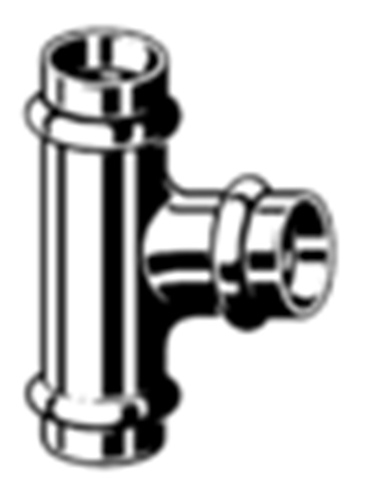 Изображение Viega Trójnik 18x18x18mm miedziany z uszczelk - 345945