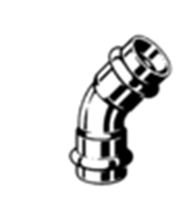 Изображение Viega uk 45 stopni 15mm - 345600