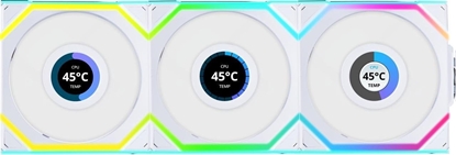 Attēls no Wentylator Lian Li UNI FAN SL Wireless LCD 120 Reverse Blade 3-pack biay (12RSLLCD1W3W)
