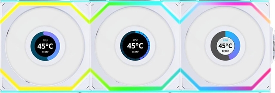 Изображение Wentylator Lian Li UNI FAN SL Wireless LCD 120 Reverse Blade 3-pack biay (12RSLLCD1W3W)