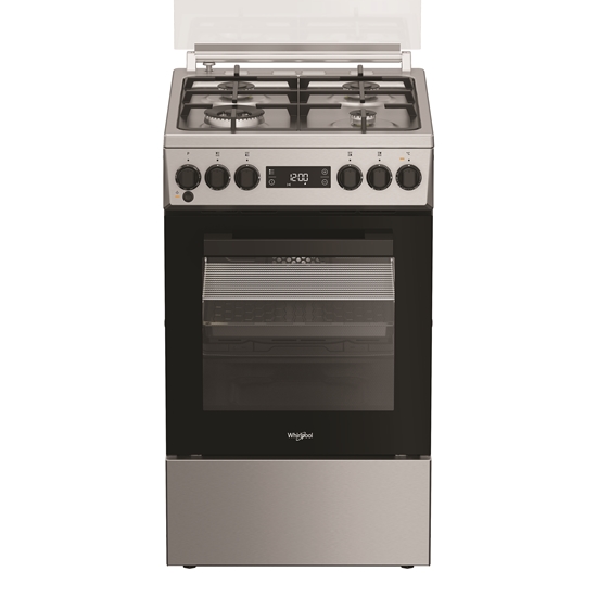 Изображение Whirlpool Cooker | W5G8LMSWTX | Hob type Gas | Oven type Electric | Stainless steel | Width 50 cm | Depth 60 cm | 60 L