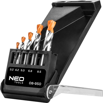 Изображение Wierto 4IPNET do metalu HSS walcowe 3,2 mm 8,5 mm 5,0 mm 6,8 mm 4,2 mmmm 5szt. (08-950)