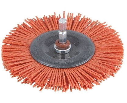 Picture of Wolfcraft Szczotka nylonowa 100mm trzpie 6mm czerwona (1502000)