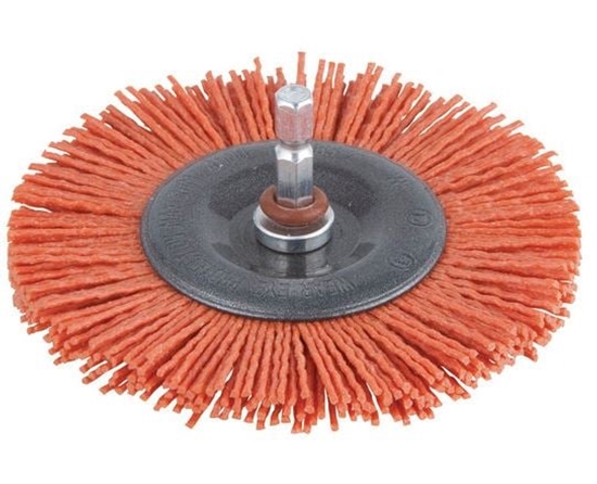 Picture of Wolfcraft Szczotka nylonowa 100mm trzpie 6mm czerwona (1502000)