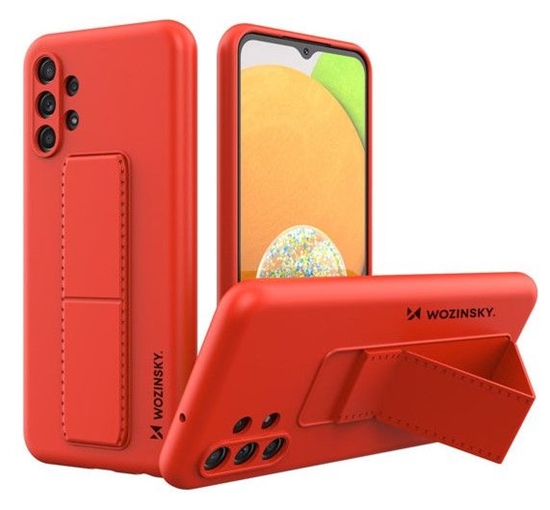 Изображение Wozinsky Samsung Galaxy A13 5G Kickstand Case Silicone Stand Cover Red