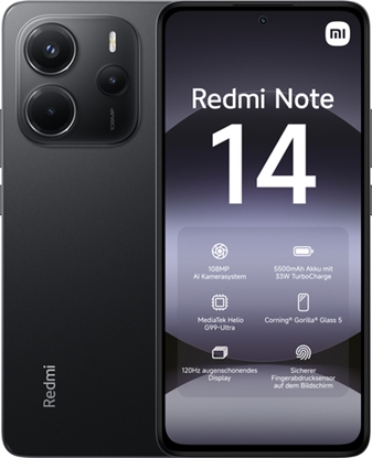 Attēls no Xiaomi Redmi Note 14 4G 6GB/128GB Midnight Black (Atv. iepak.)