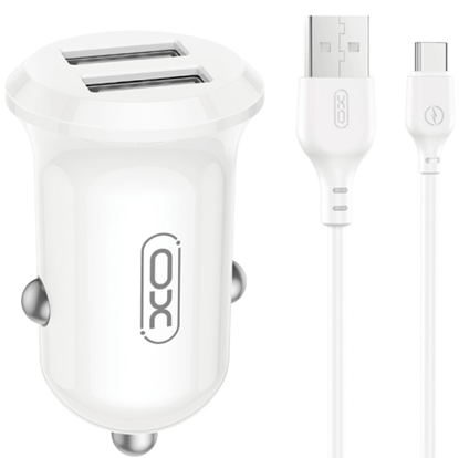 Attēls no XO CC67 Car charger 2xUSB 12W + Type C cable
