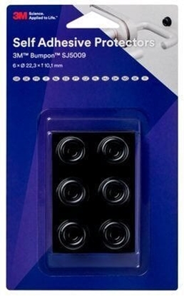 Attēls no 3M SJ5009BL, Black, Polyurethane, Rubber, Round, 2.23 cm, 10.1 mm, 6 pc(s)