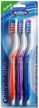 Изображение Active  Oral Care Szczoteczka Control Action rednia 3szt