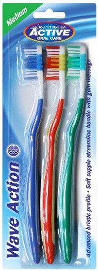 Изображение Active  Oral Care Szczoteczka Wave Action rednia 3szt