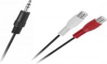Attēls no Adapter AV Lider Jack 3.5mm - RCA (Cinch) x2 czarny (KPO2906)