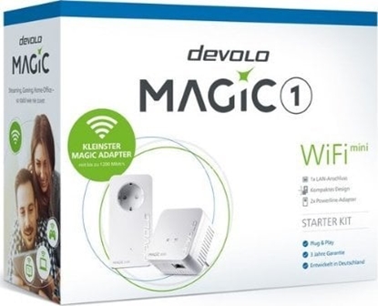 Attēls no Adapter powerline Devolo devolo Magic 1 WiFi 2-1-2 Starter Kit mini, Powerline + WiFi (2 adapters)