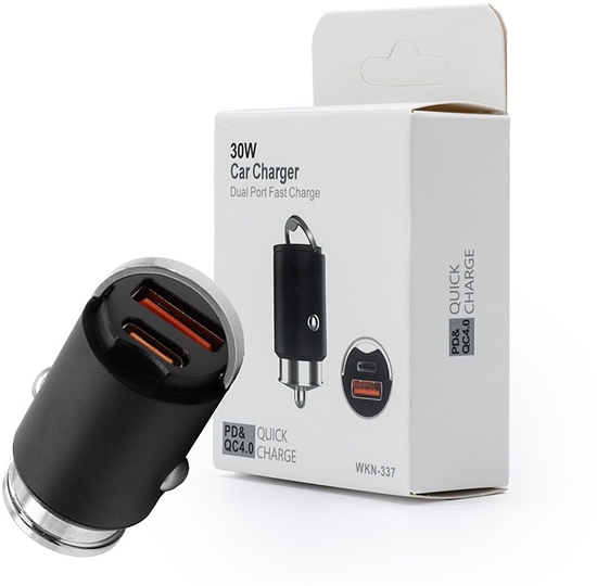 Изображение adowarka samochodowa 30W CZARNA PD3.0+QC4.0
