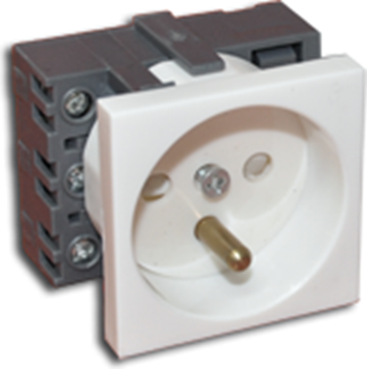 Attēls no Alantec Gniazdo elektryczne 45x45, biae - 2P+Z (PZ01B)