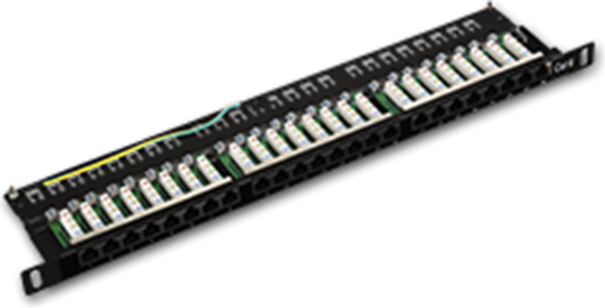 Picture of Alantec Patch panel UTP kat.5e, Optimum 0.5U - 24 porty LSA z pók, czarny (PK032)