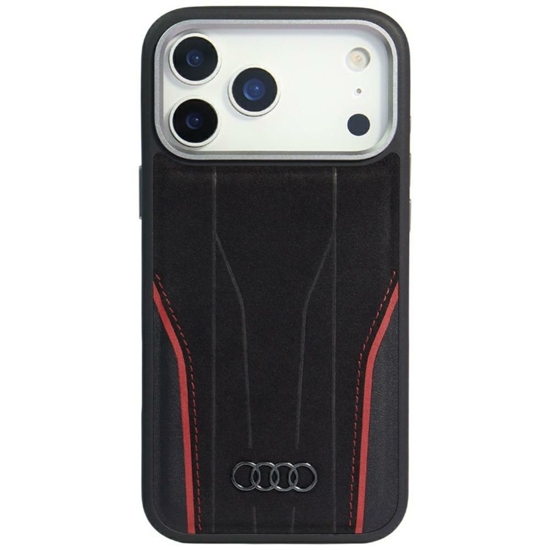 Изображение Audi Audi R8 Genuine Leather MagSafe Case for iPhone 17 Pro - Black and Red