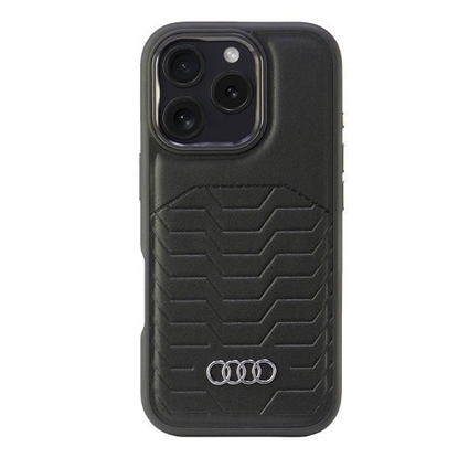 Изображение Audi Audi Synthetic Leather MagSafe iPhone 16 Pro 6.3" black/black hardcase AU-TPUPCMIP16P-GT/D3-BK