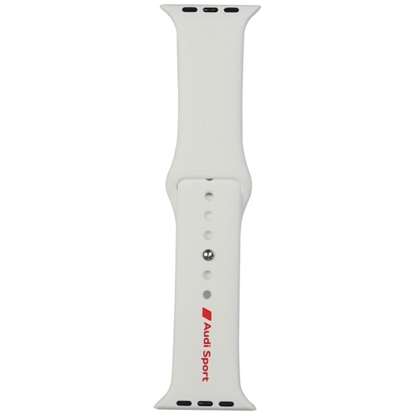 Изображение Audi Audi Sport Red Logo Silicone Watch Strap for Apple Watch 44 / 45 / 46 / 49 mm - white