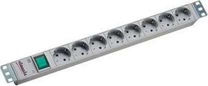 Picture of Bachmann 19" socket strip 8-way, with switch, aluminium