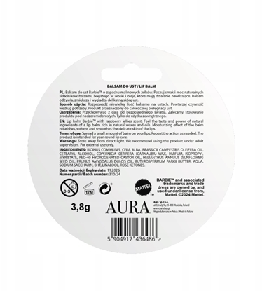 Attēls no BARBIE_Pomadka do ust Malinowe elki 3,8g