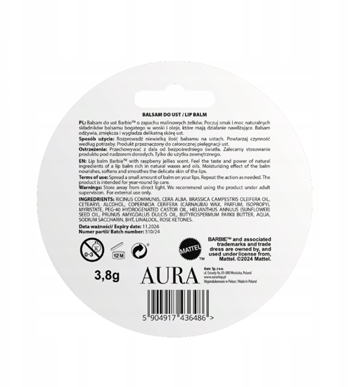 Picture of BARBIE_Pomadka do ust Malinowe elki 3,8g