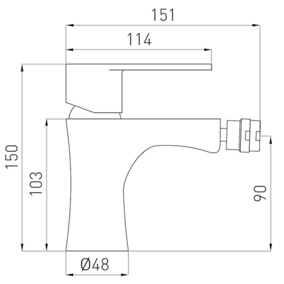 Attēls no Bateria bidetowa Ferro Algeo stojca chrom (BAG6)