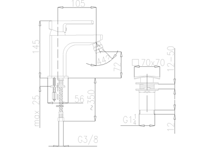 Picture of Bateria bidetowa KFA Korund stojca chrom (4007-011-00)