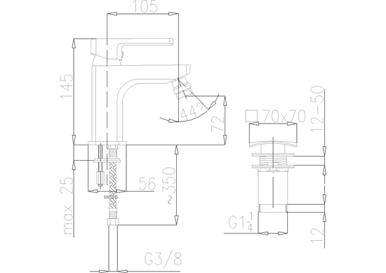 Picture of Bateria bidetowa KFA Korund stojca chrom (4007-011-00)