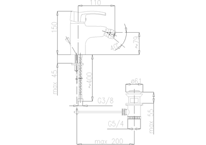 Picture of Bateria bidetowa KFA Kwarc stojca chrom (4207-015-00)