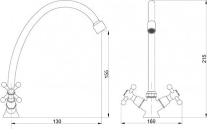Attēls no Bateria umywalkowa Hydroland Retro stojca chrom (5900238565188)