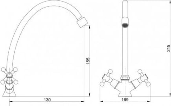 Picture of Bateria umywalkowa Hydroland Retro stojca chrom (5900238565188)