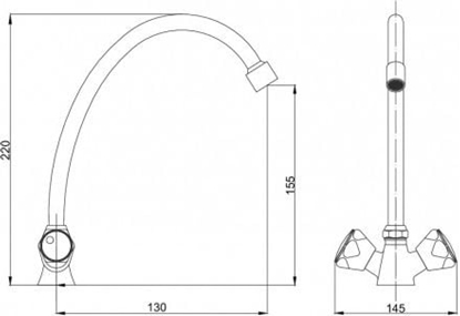 Attēls no Bateria umywalkowa Hydroland Standard stojca chrom (5900238565119)