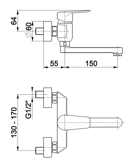 Изображение Bateria umywalkowa KFA German cienna chrom (4510-810-00)