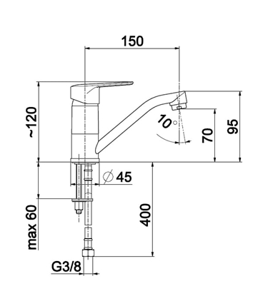 Picture of Bateria umywalkowa KFA German stojca chrom (4512-915-00)