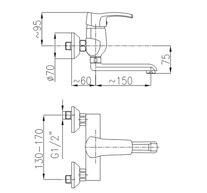 Picture of Bateria umywalkowa KFA Kwarc cienna chrom (4200-810-00)