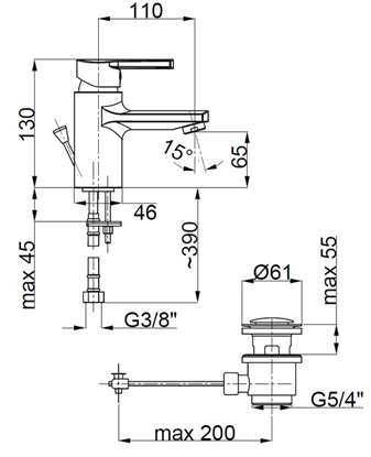 Picture of Bateria umywalkowa KFA Selen stojca chrom (4412-815-00)