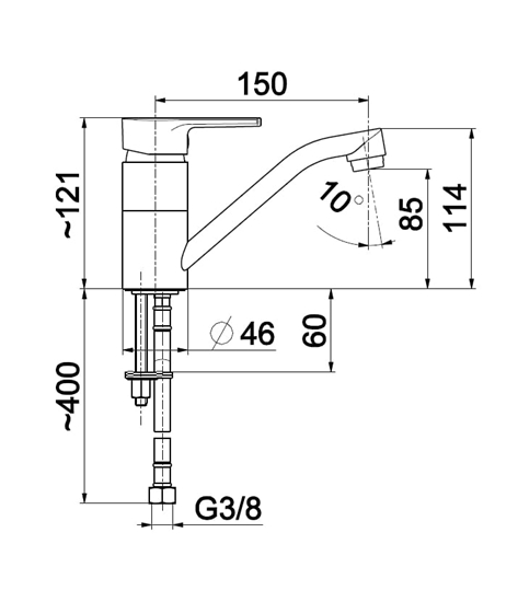 Picture of Bateria umywalkowa KFA Selen stojca chrom (4412-915-00)