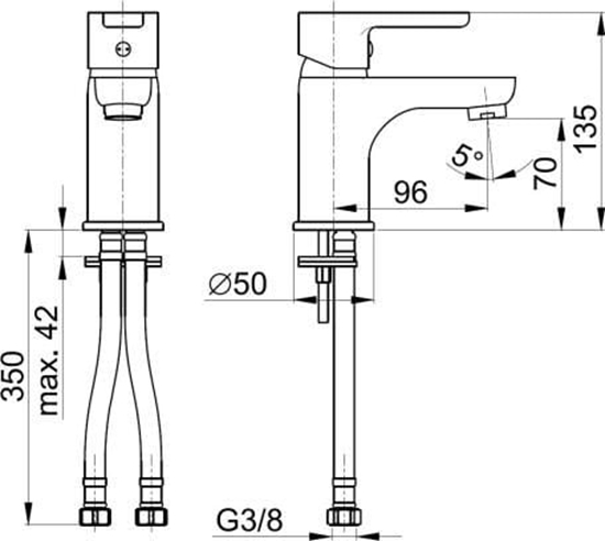 Picture of Bateria umywalkowa KFA Sodalit stojca chrom (5542-815-00)