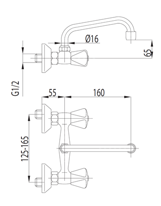 Picture of Bateria umywalkowa KFA Standard cienna chrom (300-310-00)