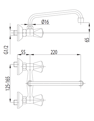 Picture of Bateria umywalkowa KFA Standard cienna chrom (300-510-00)